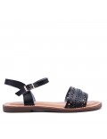 Flat sandals in faux leather for women