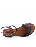 Flat sandals in faux leather for women