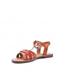 Flat sandals in faux leather for women