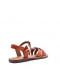 Flat sandals in faux leather for women