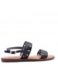 Flat sandals in faux leather for women