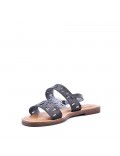 Flat sandals in faux leather for women