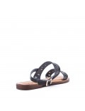 Flat sandals in faux leather for women