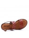 Flat sandals in faux leather for women