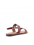 Flat sandals in faux leather for women