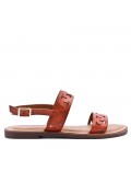 Flat sandals in faux leather for women