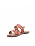 Flat sandals in faux leather for women