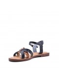 Flat sandals in faux leather for women