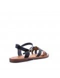 Flat sandals in faux leather for women