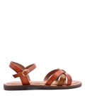 Flat sandals in faux leather for women