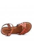 Flat sandals in faux leather for women