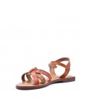 Flat sandals in faux leather for women