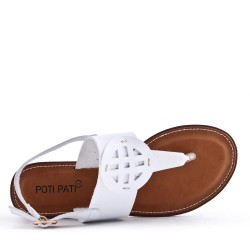 Flat sandals in faux leather for women