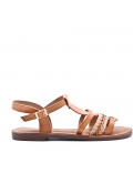 Flat sandals in faux leather for women