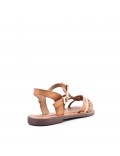 Flat sandals in faux leather for women