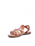 Flat sandals in faux leather for women