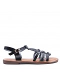 Flat sandals in faux leather for women