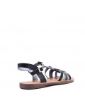 Flat sandals in faux leather for women