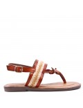 Flat sandals in faux leather for women