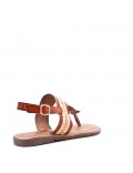 Flat sandals in faux leather for women