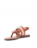 Flat sandals in faux leather for women