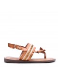 Flat sandals in faux leather for women