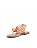 Flat sandals in faux leather for women