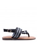 Flat sandals in faux leather for women