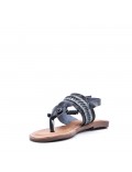 Flat sandals in faux leather for women