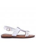 Flat sandals in faux leather for women