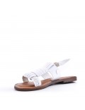 Flat sandals in faux leather for women