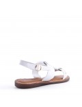 Flat sandals in faux leather for women