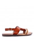 Flat sandals in faux leather for women