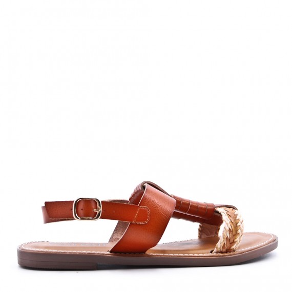 Flat sandals in faux leather for women