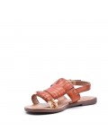 Flat sandals in faux leather for women