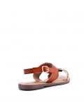 Flat sandals in faux leather for women