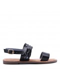 Flat sandals in faux leather for women