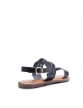 Flat sandals in faux leather for women