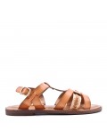 Flat sandals in faux leather for women