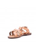 Flat sandals in faux leather for women