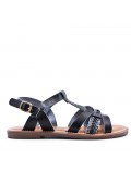 Flat sandals in faux leather for women