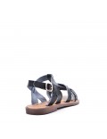 Flat sandals in faux leather for women