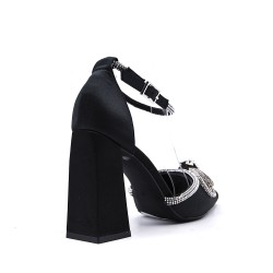 Faux leather heeled sandal