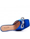 Heeled sandal in a material mix for women