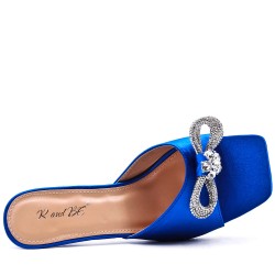 Heeled sandal in a material mix for women