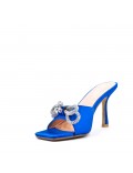 Heeled sandal in a material mix for women