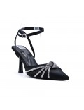 Heeled sandal in a material mix for women