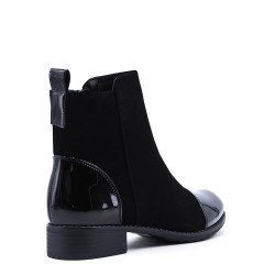 Faux leather ankle boot