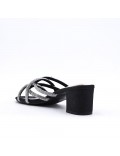 Faux leather mid-heel sandal