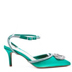 Mix-materials heeled sandal 